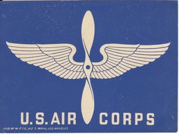 ANTIGUA ETIQUETA DE LA COMPAÑIA AEREA U.S. AIR CORPS (AVION-PLANE) - Etiquetas De Equipaje