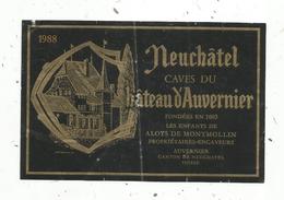 étiquette De Vin , SUISSE , Caves Du Château D'AUVERNIER , Neuchâtel , Les Enfants De Alloys De Montmollin - Other & Unclassified