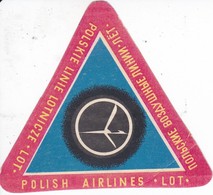 ANTIGUA ETIQUETA DE LA COMPAÑIA AEREA POLSKIE LINIE LOTNICZE  (AVION-PLANE) POLSKA-POLONIA - Étiquettes à Bagages