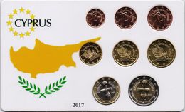 CYPRUS 2017 COMPLETE EURO COINS SET UNC IN NICE PACKING - Cipro
