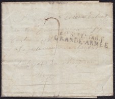GRANDE ARMÉE. MAYENCE (GERMANY) TO FRANCE. ENTIERE LETTER. "BAU SEDENTAIRE/GRANDE-ARMÉE" MARK. - Army Postmarks (before 1900)