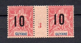 !!! PRIX FIXE : GUYANE, PAIRE DU N°72 AVEC MILLESIME NEUVE ** - Unused Stamps