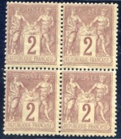 France N°85, Type Sage - Bloc De Quatre - Cote 80€ - (F090) - 1876-1898 Sage (Tipo II)