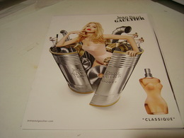 PUBLICITE  PARFUM CLASSIQUE DE JEAN PAUL GAULTIER 2016 - Non Classés