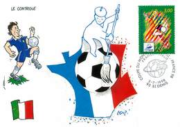 Illustrateur Lenzi - Enghien Les Bains - Sports - Football - Coupe Du Monde 1998 - Italie - Autographe - Signature - Lenzi