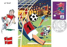 Illustrateur Y. Moure - Enghien Les Bains - Sports - Football - Coupe Du Monde 1998 - Danemark - Autographe - Signature - Andere & Zonder Classificatie