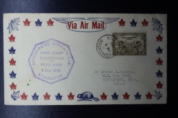 Canada: FFC Edmonton -> Peace River 12-12-1930  Commercial Airways Ltd.  Special Label At Back Can 132   AC 132 - Eerste Vluchten