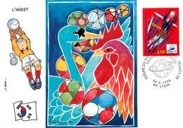 Illustrateur Touraine - Enghien Les Bains - Sports - Football - Coupe Du Monde 1998 - Corée Du Sud - Autographe - Signé - Andere & Zonder Classificatie