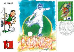Illustrateur Correa - Enghien Les Bains - Sports - Football - Coupe Du Monde 1998 - Tunisie - Aimé Jacquet - Autographe - Andere & Zonder Classificatie