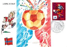 Illustrateur Gregori - Enghien Les Bains - Sports - Football - Coupe Du Monde 1998 - Norvege - Autographe - Signature - Andere & Zonder Classificatie