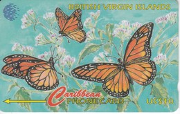 TARJETA DE VIRGIN ISLANDS DEL UNAS MARIPOSAS - BUTTERFLY  (67CBVB) - Jungferninseln (Virgin I.)