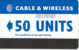 TARJETA DE DIEGO GARCIA DE CABLE & WIRELESS DE 50 UNITS COLOR AZUL (BLUE) - Diego-Garcia