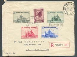 Lettre Recommandée Affr. Basilique De KOEKELBERG  Du 24-6-1938 Vers Chicago (USA).  - 13376 - Storia Postale