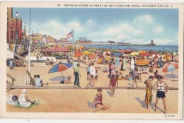 *** NJ  ***  ATLANTIC CITY   Bathing Scene In Front Of Ritz Carlton Hotel     - Unused TTB - Atlantic City