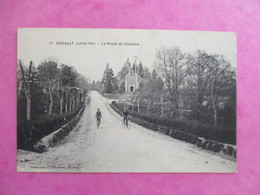 CPA 44 ORVAULT LA ROUTE DU CALVAIRE CYCLISTES  ANIMEE - Orvault