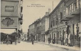 CARTE BOURGOIN-RUE DE LA REPUBLIQUE-AU DOS CACHET HOPITAL COMPLEMENTAIRE N° 7 -1916 - Bourgoin