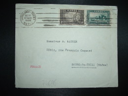 LETTRE TP 50c + 40c OBL.MEC.22 MARS 1939 CASABLANCA POSTES MAROC + LEON R. BELICHA - Covers & Documents