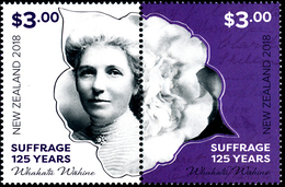 NEW ZEALAND 2018, SUFFRAGE 125 YEARS Set Of 2v** - Neufs