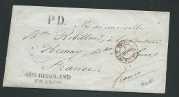 Lettre  ( Lac )  De Saint Petersbourg Pour Bernay  EN 1849, Cachet Rouge D'entrée Prusse Par Valenciennes - Lo42606 - ...-1857 Vorphilatelie