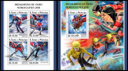 SAO TOME 2018 MNH** Winter Games 2018 Norwegian Winners M/S+S/S - OFFICIAL ISSUE - DH1833 - Hiver