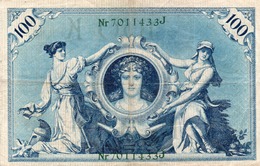 GERMANIA-100 MARK 1908-TIMBRO VERDE - 100 Mark