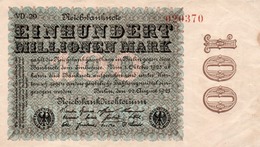 GERMANIA-100 MILLIONEN MARK 1923  XF - 100 Millionen Mark