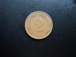 RÉPUBLIQUE FÉDÉRALE ALLEMANDE : 2 PFENNIG   1971 D    KM 106a      SUP 55 - 2 Pfennig