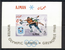 Ajman 1967 Mi#MS18 Winter Olympics Grenoble MS MUH - Ajman