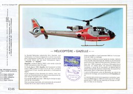 ✅ "  HELICOPTERE GAZELLE " Sur Feuillet CEF 1er Jour De 1975 N° YT 1805. Parfait état. - Helicopters