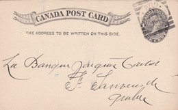 CANADA 1895 ENTIER POSTAL CARTE - 1860-1899 Règne De Victoria