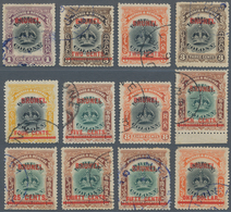 Brunei: 1906, Labuan Stamps With Red Opt. 'BRUNEI' Complete Set Of 12 Fine Used Incl. 10c. From Lowe - Brunei (1984-...)