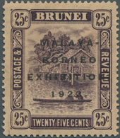 Brunei: 1922, Malaya-Borneo Exhibition 25c. Deep Dull Purple With REVERSED Watermark, Mint Hinged Wi - Brunei (1984-...)