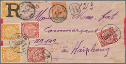 China: 1898, Coiling Dragon 1 C. (3), 2 C. (4), 5 C. Tied Bisected Bilingual „LUNGCHOW 1 AUG 01“ To - 1912-1949 République