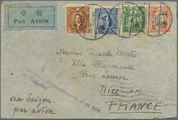 China: 1934, The "Emeraude" Disaster: Total $1.73 Frank Tied "SHANGHAI 21.12.33" To Air Mail Cover T - 1912-1949 République