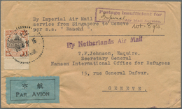 China: 1935, Hall Of Classics $1, Bottom Margin Copy Tied "SHANGHAI 29.4.35" To Air Mail Cover To Ge - 1912-1949 Republik