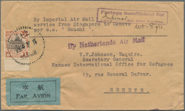 China: 1935, Hall Of Classics $1, Bottom Margin Copy Tied "SHANGHAI 29.4.35" To Air Mail Cover To Ge - 1912-1949 Republic