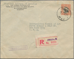 China: 1940, SYS $1 Tied "SHANGHAI 25.7.40" To Met Museum New Yok, Sender Peiping National Library W - 1912-1949 République