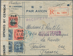 China: 1941, SYS $6.80 Franking Tied "HANKOW 19.7.41" To Registered Air Mail Cover To Toulon/France - 1912-1949 República