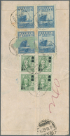 China: 1948, China Merchant Navigation Co. 75 Years $20.000 Blue (block-4) With Gold Yuan 1/2 F. Blo - 1912-1949 République