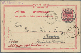 China - Incoming Mail: 1899, Germany, UPU Card To Canton C/o German Consulate From "HALLE 30.10.99" - Sonstige & Ohne Zuordnung