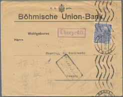 China - Incoming Mail: 1915, Austria/Bohemia, Bank Cover Via Turkey-Persia To Peking: 25 H. Tied "PR - Autres & Non Classés