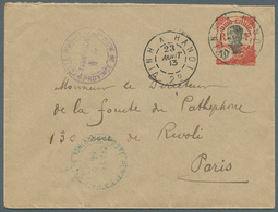 Französisch-Indochina: 1913. Postal Stationery Envelope 10c Red Addressed To Paris Cancelled By 'Pos - Unused Stamps