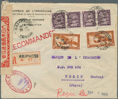 Französisch-Indochina: 1943, 30 C. (2), 5 C. (4) Tied "HAI-PHONG 26-6 1943" To Registered Cover To T - Ungebraucht