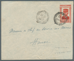 Französisch-Indochina: 1943. Postal Stationery Envelope 'Marshall Petain' 6c Red (small Faults) Addr - Unused Stamps