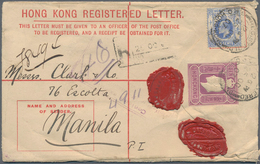 Hongkong - Ganzsachen: 1903, Registration Envelope KEVII 10 C. Uprated KEVII 10 C. Canc. „REGISTERED - Ganzsachen