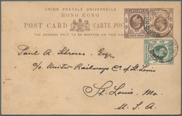Hongkong - Besonderheiten: Kowloon Branch: 1902, Card KEVII 1 C. Uprated 1 C., 2 C. Canc. Two Strike - Other & Unclassified