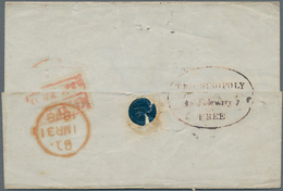 Indien - Vorphilatelie: 1848: Oval Datestamp "TRICHINOPOLY/1848 FEBRUARY 7/FREE" In Red (Giles No.13 - ...-1852 Prephilately