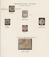 Indien: 1854 Lithographed 4a. Blue & Red, Seven Cut-to-shape Examples Of 1st (2) And 2nd (5) Printin - 1852 District De Scinde