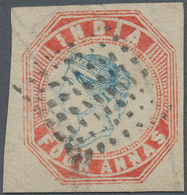 Indien: 1854-55 Lithographed 4a. Pale Blue & Pale Red, 4th Printing, Sheet Pos. 12, Used And Cancell - 1852 Sind Province