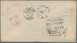 Indien: 1863 "CALCUTTA/STEAMLETTER/1863 JUL 10/Steam Bg./Indian Do." Framed Ship Letter Receipt Date - 1852 Provinz Von Sind